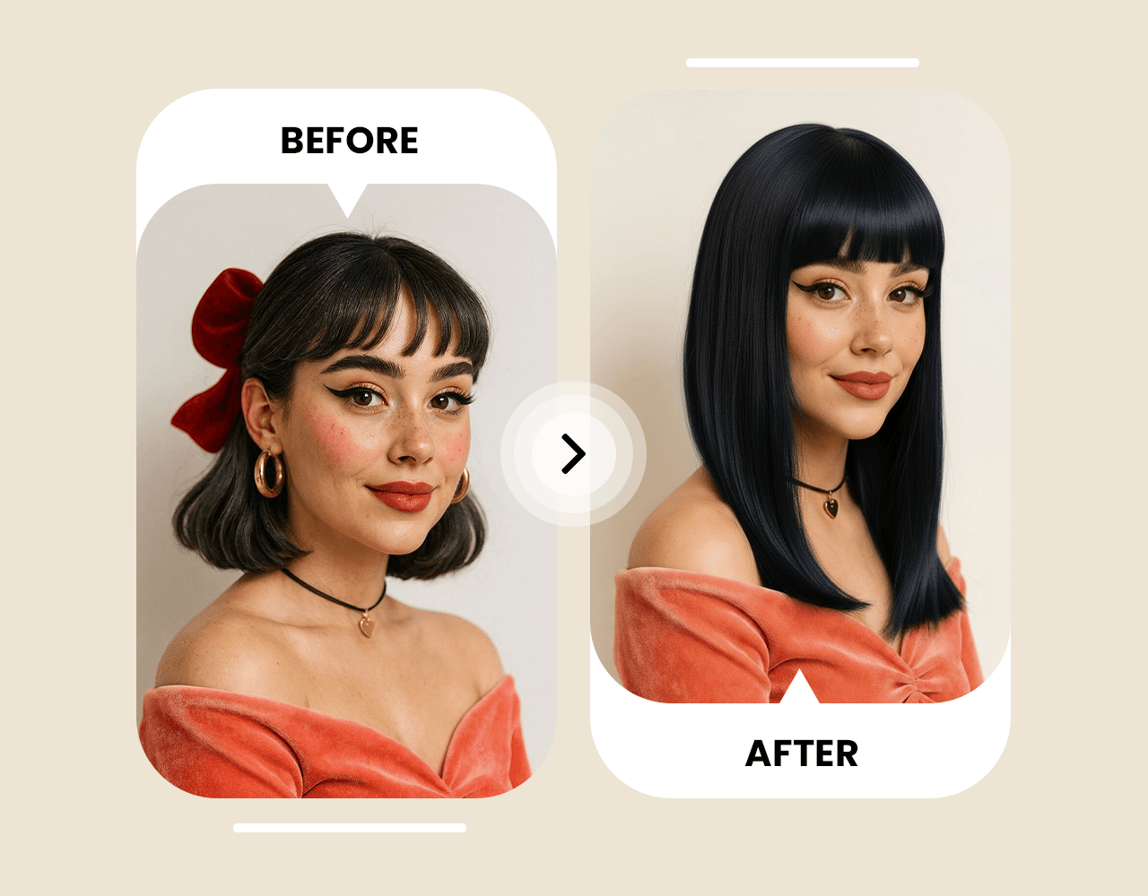 AI hairstyle example